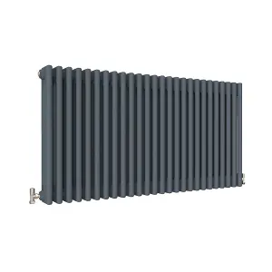 Horizontal Anthracite Triple Column Radiator (H) 600mm x (W) 1190mm, 7730 BTU.