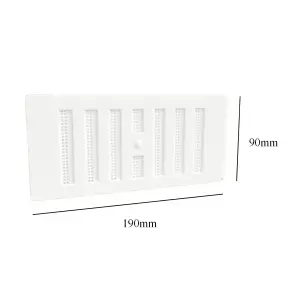 Home Smart 6" x 3" White Plastic Adjustable Air Vent Grille with Flyscreen Cover