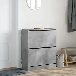 Shoe Cabinet Concrete Grey 80x34x96.5 cm Engineered Wood