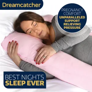 Dreamcatcher Pregnancy Pillow Micro Fleece U Shaped Maternity Support Pillow Pink