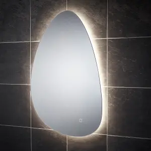 Sensio Mistral Curved Wall-mounted Bathroom Illuminated Colour-changing mirror (H)80cm (W)55cm