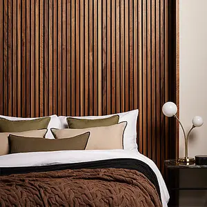 Naturewall SlatWall Acoustic Deep Walnut - 240cm x 60cm on Black Felt