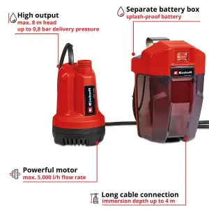 Einhell Power X-Change Cordless Clear Water Pump - GE-SP 18 Li-Solo - Body Only