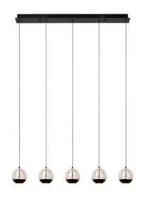 Lucide SENTUBAL - Pendant light - LED Dim. - 5x5,3W 2700K - Black