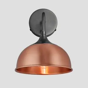 Industville Chelsea Dome Wall Light, 8 Inch, Copper, Pewter Holder