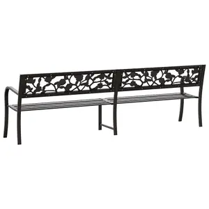 Berkfield Twin Garden Bench 246 cm Black Steel