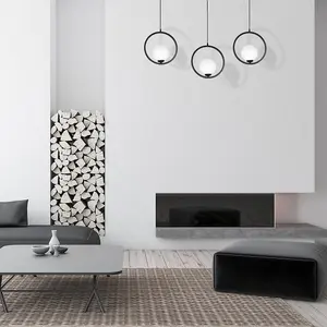 Milagro Boston Black Pendant Lamp 1XE14 Beautifully Hand Made From Black Metal And White Glass Contemporary Cool Style