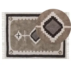 Cotton Area Rug 140 x 200 cm Beige GEYVE