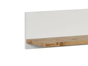 Wall Shelf Floating Display Panel 106cm Modern White Oak Effect Storage Holten