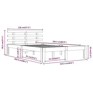 vidaXL Bed Frame Solid Wood 120x200 cm