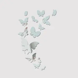 Walplus Butterflies 3D Crystal Mirror Sticker