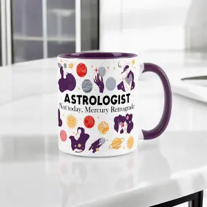 Astrologist Mug - Humorous Astrology Workers Funny Novelty Gift - Tea/Coffee Hot Drinks Purple Ceramic Cup Present