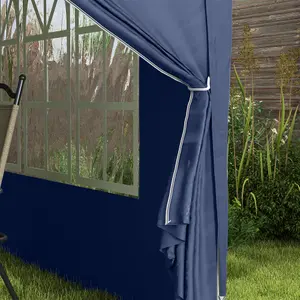 Outsunny 3mx3m Pop Up Gazebo Party Tent Canopy Marquee with Storage Bag Blue