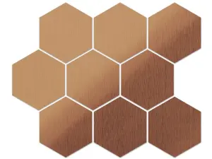 Set of 8 Self-adhesive wall decoration - Copper Brushed