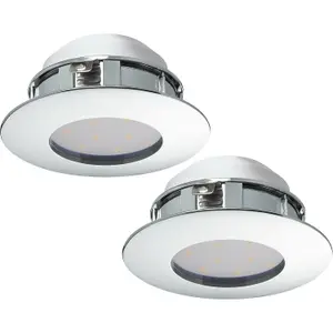 2 PACK Wall / Ceiling Flush Downlight Chrome Round Recess Spotlight 6W LED