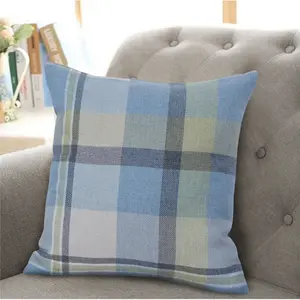 Maniscalco Plaid Square Throw Cushion Duck Egg