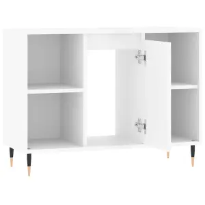 Berkfield Bathroom Cabinet High Gloss White 80x33x60 cm Engineered Wood