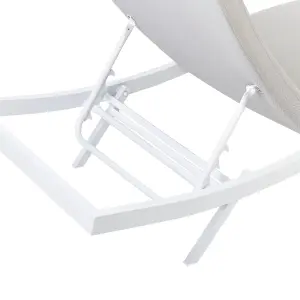 Sun Lounger Metal Light Grey AMELIA