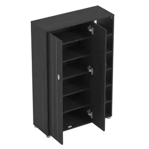 GFW Bideford Tall Shoe Cabinet Rustick Black Oak