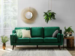 3 Seater Velvet Sofa Green LOKKA