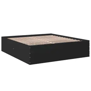 Berkfield Bed Frame without Mattress Black 180x200 cm Super King