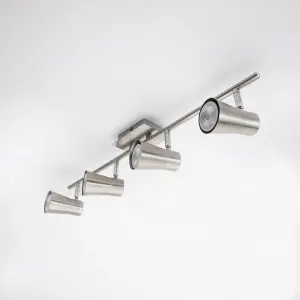 Swansea Brushed Steel 4-Bar Ceiling Spotlight