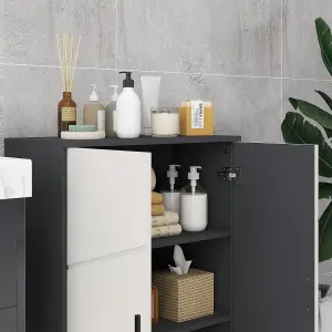 kleankin Bathroom Storage Cabinet, Small Bathroom Cabinet with Soft Close Doors