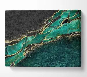 The Green And Gold Textures Canvas Print Wall Art - Medium 20 x 32 Inches