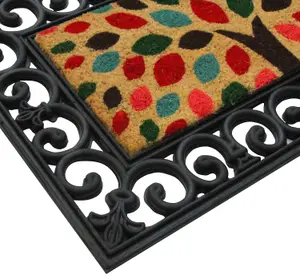 Coco&Coir TWO-in-ONE Coir doormat Rubber base + 2 insert mats Eco-Friendly Outdoor Heavy Duty Entrance Door Mat 45 x 75 cm