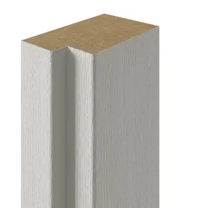 GoodHome Alpinia Matt Ivory Square Pilaster, (H)2400mm (W)80mm