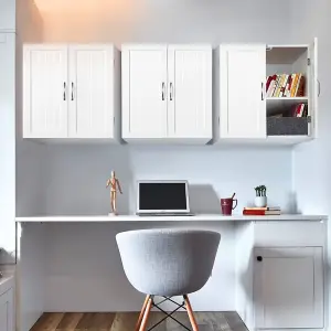 Yaheetech White Wall Mount Cabinet Storage Organizer with Adjustable Shelf for Bathroom/Living Room/Kitchen