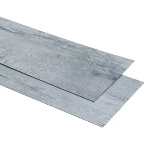 Set of 36 Grey Realistic Wood Effect Self Adhesive Plank Laminate Flooring, 5m² Pack