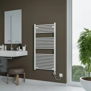 Agadon Grace Electric Towel Radiator - 1200 x 600 mm White - 600 W