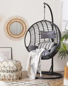 Hanging Chair with Stand ASPIO PE Rattan Black