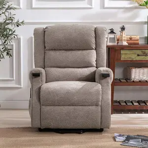 Ashfield Electric Fabric Single Motor Riser Rise Recliner Lift Mobility Tilt Chair Mocha