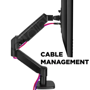 Dihl Single Computer Monitor Spring Loaded Arm Mount Desk Clamp 13 - 32