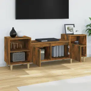 Berkfield TV Cabinet Smoked Oak 160x35x55 cm Engineered Wood