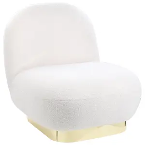 Beliani Modern Armchair LOVIISA Boucle White