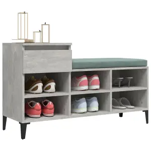 Berkfield Shoe Cabinet Concrete Grey 102x36x60 cm Engineered Wood