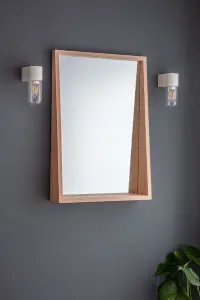 Garden Trading Southbourne Wooden Wall Mirror With Shelf Hallway 70x50cm Beech