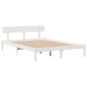 Berkfield Bookcase Bed without Mattress White 160x200 cm Solid Wood Pine