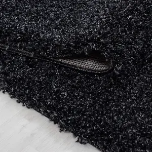 Wadan 160x230cm Anthracite Shaggy Rug, Rectangular Soft Touch Thick Pile Modern Area Rug, Rugs for Living & Bedroom Non Shedding