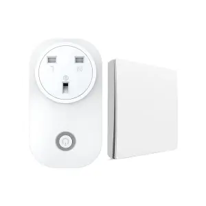 13A Smart Wireless Plug for Wireless kinetic range (UK Plug) + 1 Gang Switch White Body