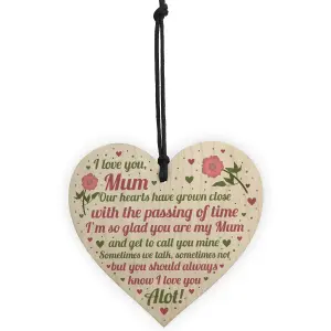 Red Ocean Gifts For Mum Mummy Wooden Heart Plaque Birthday Christmas Xmas Gift From Son Daughter