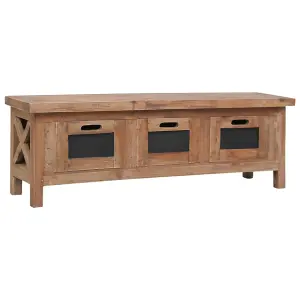 Berkfield TV Cabinet with 3 Drawers 120x30x40 cm Solid Mahogany Wood