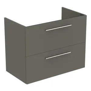 Ideal Standard i.life A Standard Matt Quartz Grey Wall-mounted Bathroom Vanity unit (H) 630mm (W) 800mm