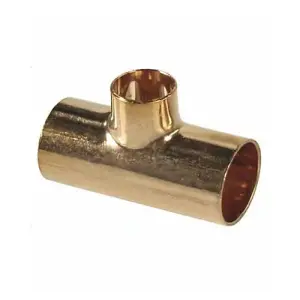 Straight Pipe Fitting Tee Copper Joint Solder 22x15x22mm Water Installation