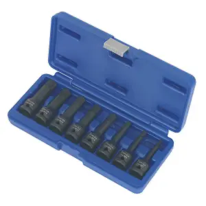 Sealey Impact Spline Socket Bit Set 8pc 1/2"Sq Drive AK5604