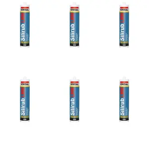 Soudal Silirub LMN Neutral Silicone - 300ml - Black (Pack of 6)