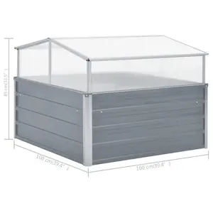 Berkfield Greenhouse 100x100x85 cm Galvanised Steel Grey